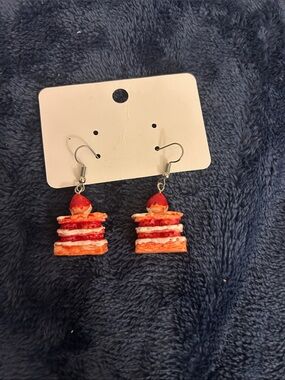 Red Layered Cake Dangle Earrings - Women Jewelry